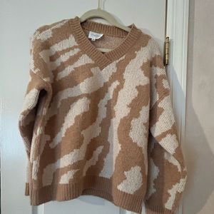 Line and Dot Vneck Sweater